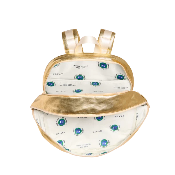 Mochila Kane grande de doble bolsillo dorada