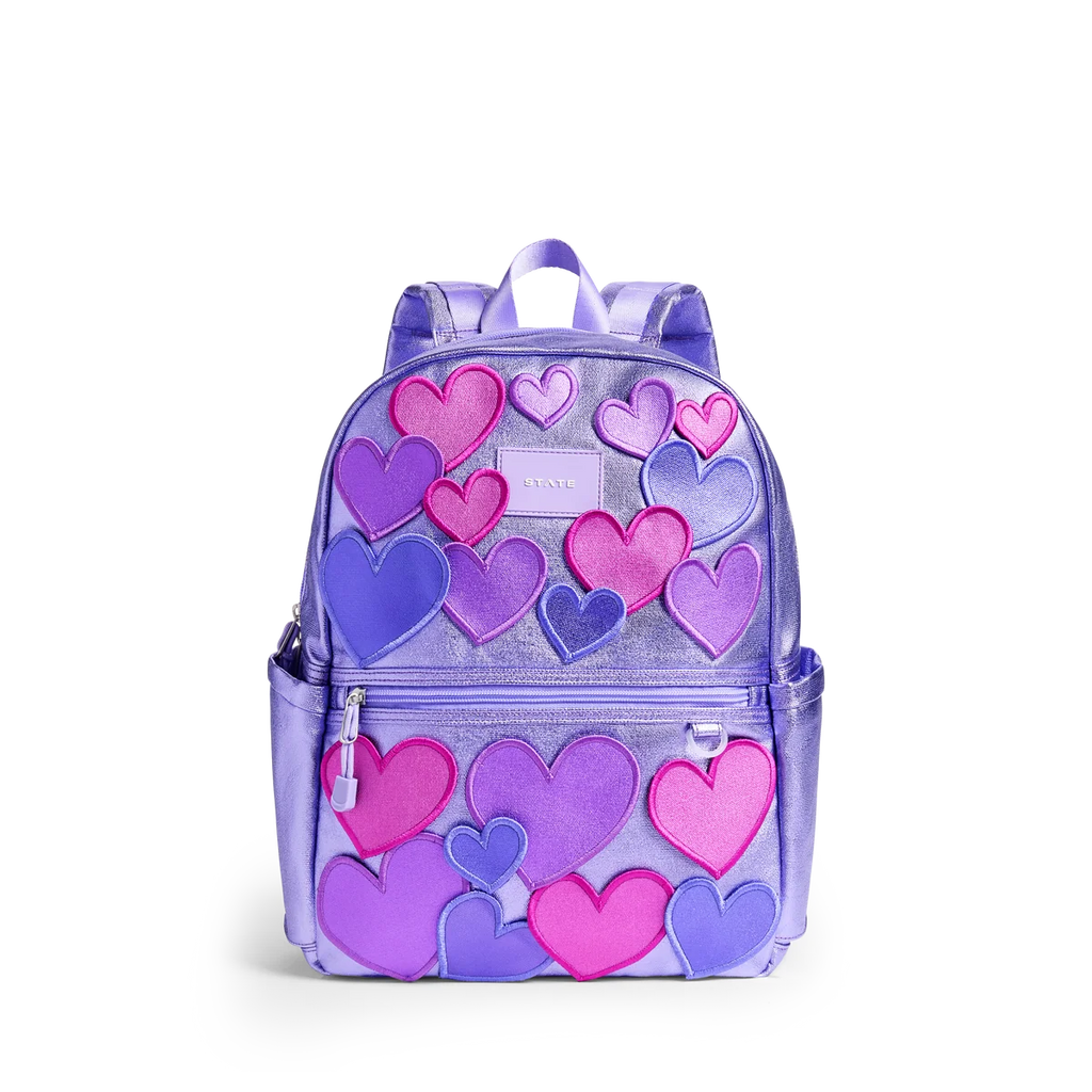 Mochila Kane de doble bolsillo morada con estrellas de colores