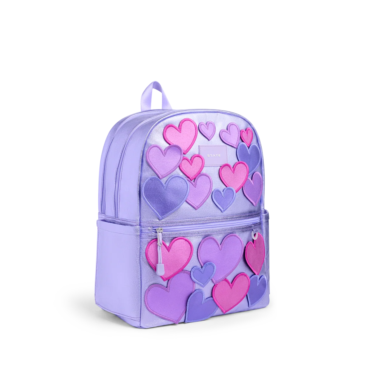 Mochila Kane de doble bolsillo morada con estrellas de colores