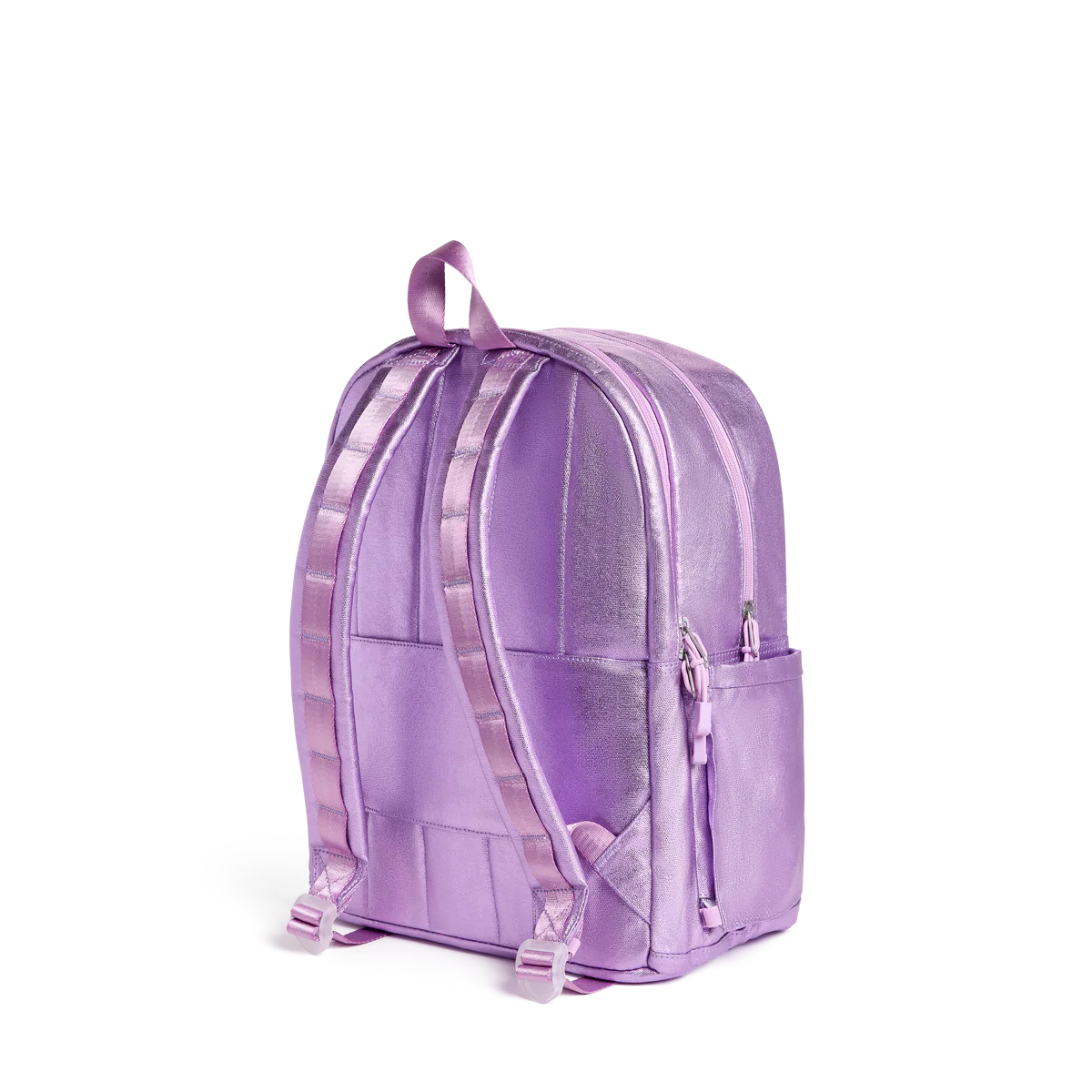 Mochila Kane de doble bolsillo morada con estrellas de colores