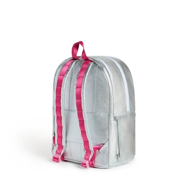 Mochila Kane de doble bolsillo blanca con corazones de colores