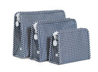 Estuche Roadie con cremallera y estampado de cuadros azul marino