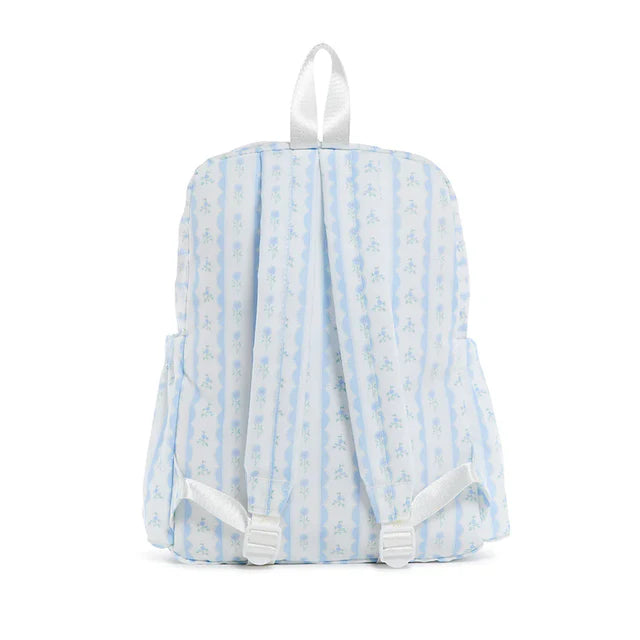 Mochila - Floral Con Cinta Azul