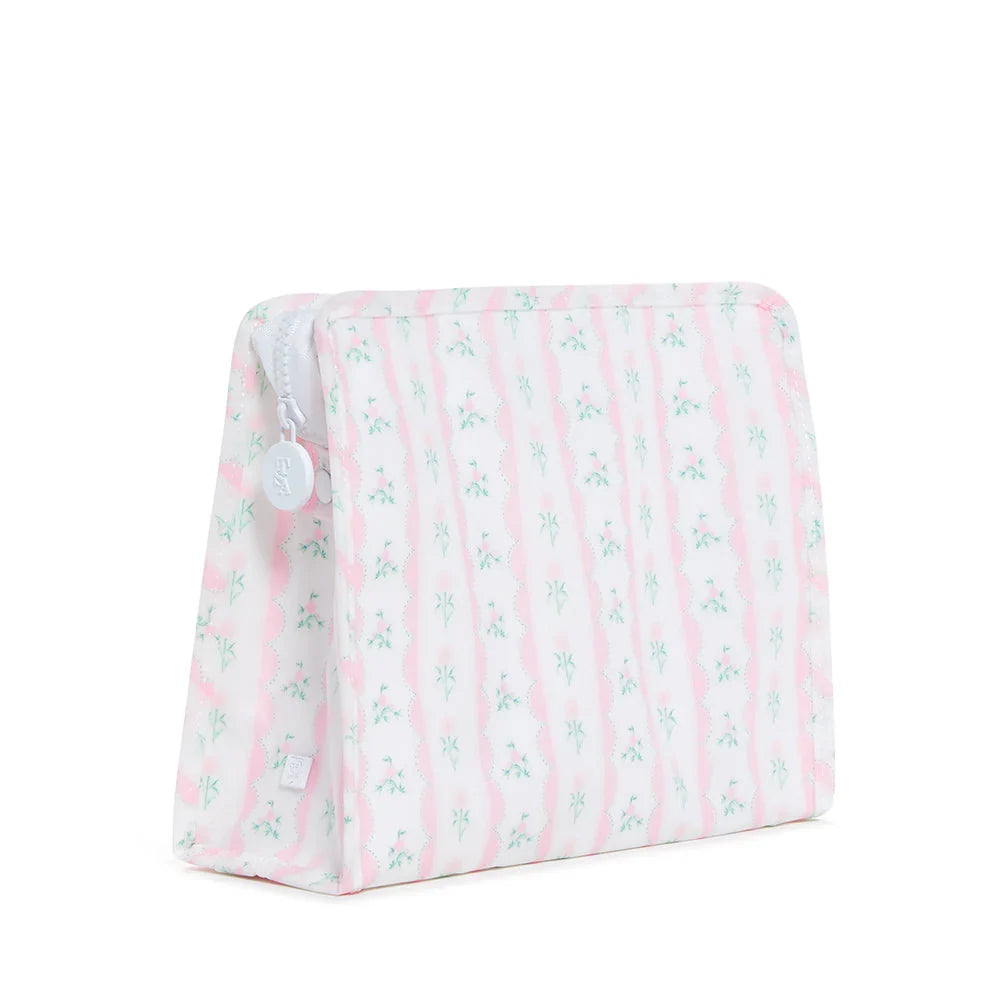 Estuche Con Cremallera - Cinta floral rosa