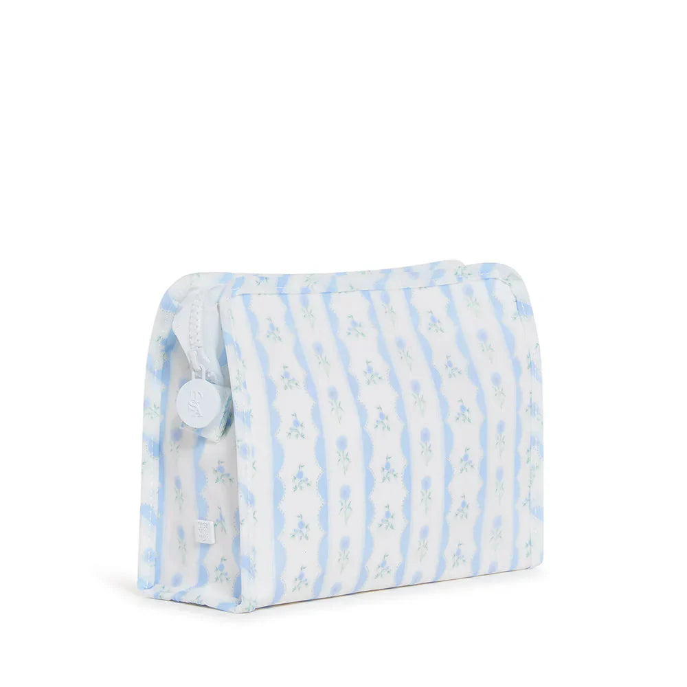 Estuche con cremallera - Floral con lazo Azul
