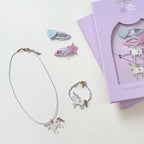 Set de cabello y joyeria unicornio