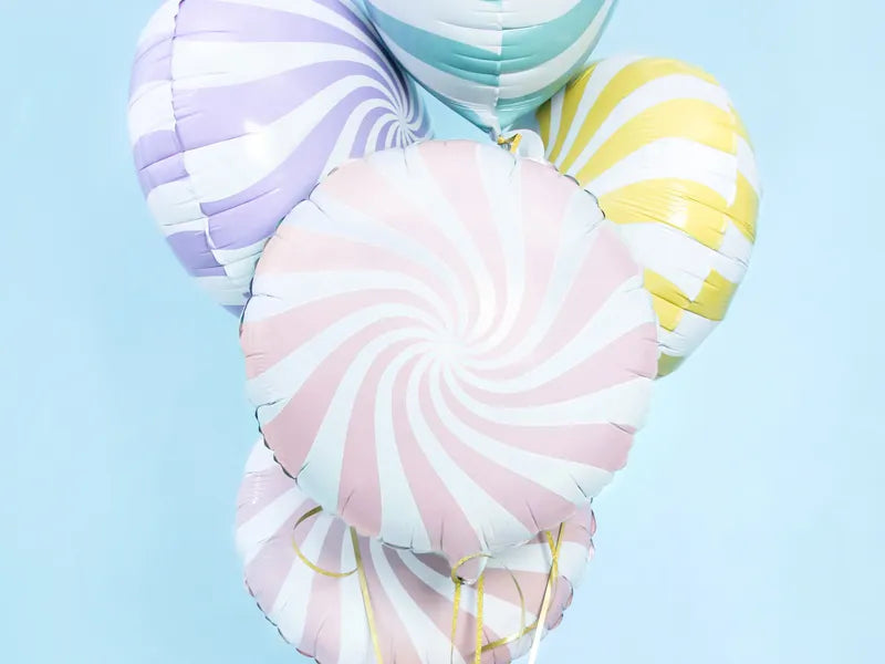 Globo de aluminio con forma de caramelo, 35 cm, rosa claro