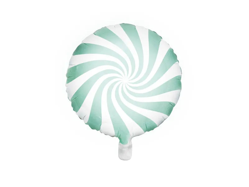 Globo de aluminio con forma de caramelo, 35 cm, color menta