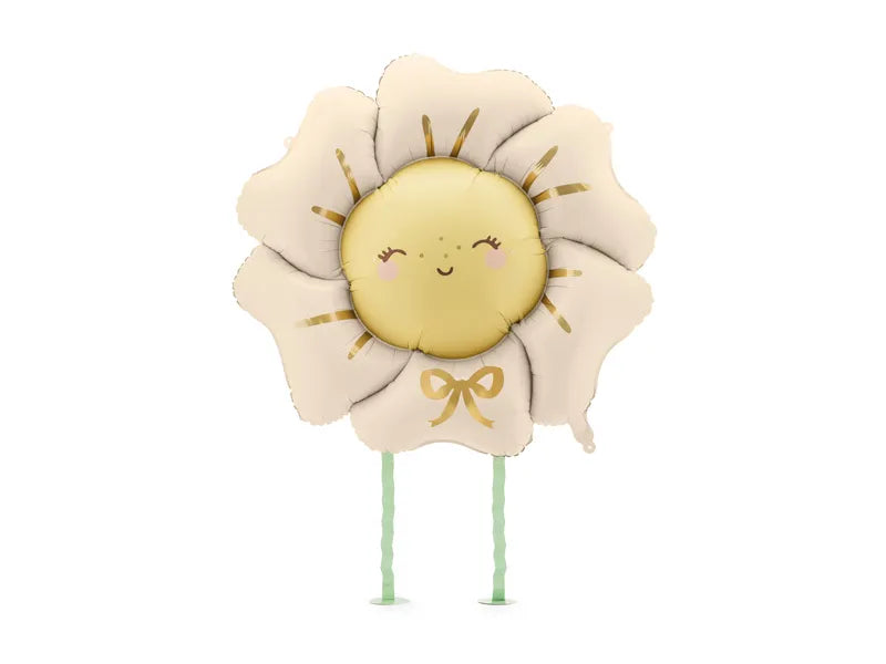 Metalizado globo flower, 104x104 cm, light beige