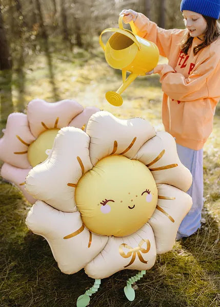 Metalizado globo flower, 104x104 cm, light beige