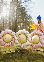 Metalizado globo flower, 104x104 cm, light beige
