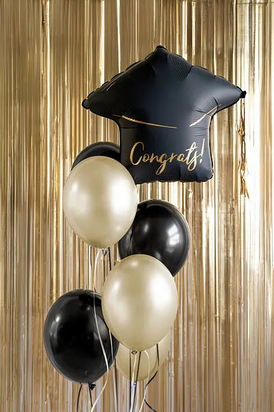 Gorro de globo de aluminio "¡Felicidades!", 60x55 cm, surtido