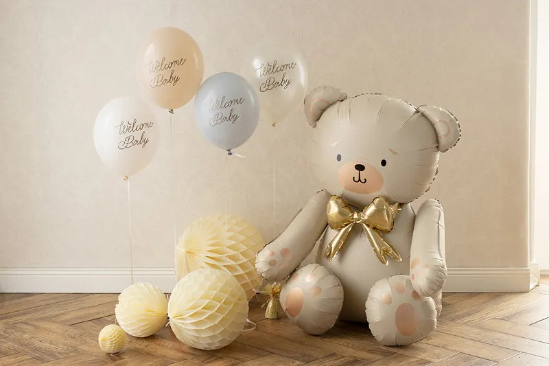 Metalizado globo bear, 75x84 cm, cream