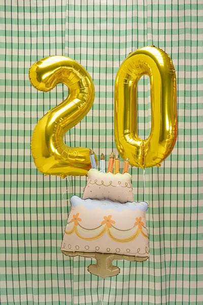 Tarta con globos de papel de aluminio, 62x104 cm, surtido