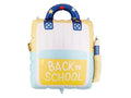 Globo de papel de aluminio con forma de mochila escolar, 68x82 cm, color crema-amarillo.