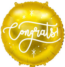 Metalizado globo congrats, 35cm, dorado