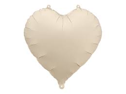 Metalizado globo corazón, 45cm, beige