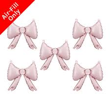 Globos metalizados para lazos de guirnaldas rosas, 25.5 x 25 cm. x5uni