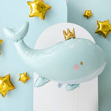 Metalizado globo whale, 93x60 cm, sky-azul