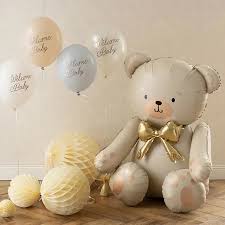 Metalizado globo bear, 75x84 cm, cream