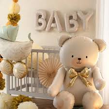 Metalizado globo bear, 75x84 cm, cream