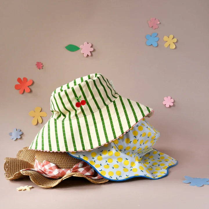 Sombrero Reversible Rayas Lemon