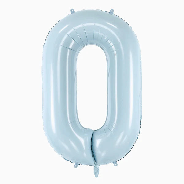 Globo Foil Número Mediano 72 cm Azul Claro Pastel