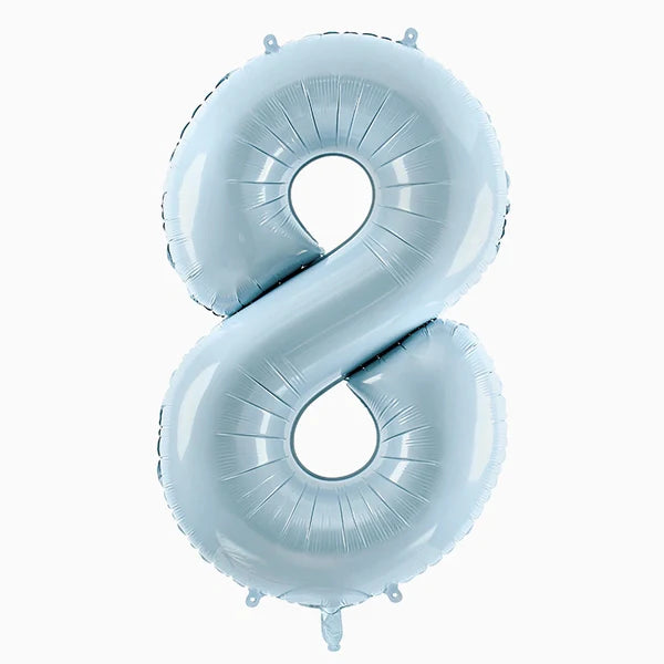 Globo Foil Número Mediano 72 cm Azul Claro Pastel