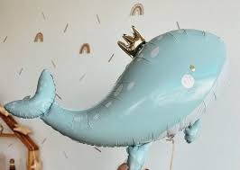 Metalizado globo whale, 93x60 cm, sky-azul