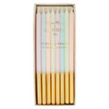 Velas Pastel Punta Dorada