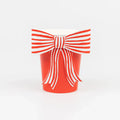 Vasos con Lazo a rayas rojo y blanco