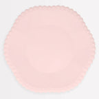 Platos Grandes Rosados Borde Punticos