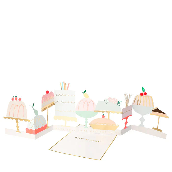 Tarjeta De Cumpleaños Con Camino Cake