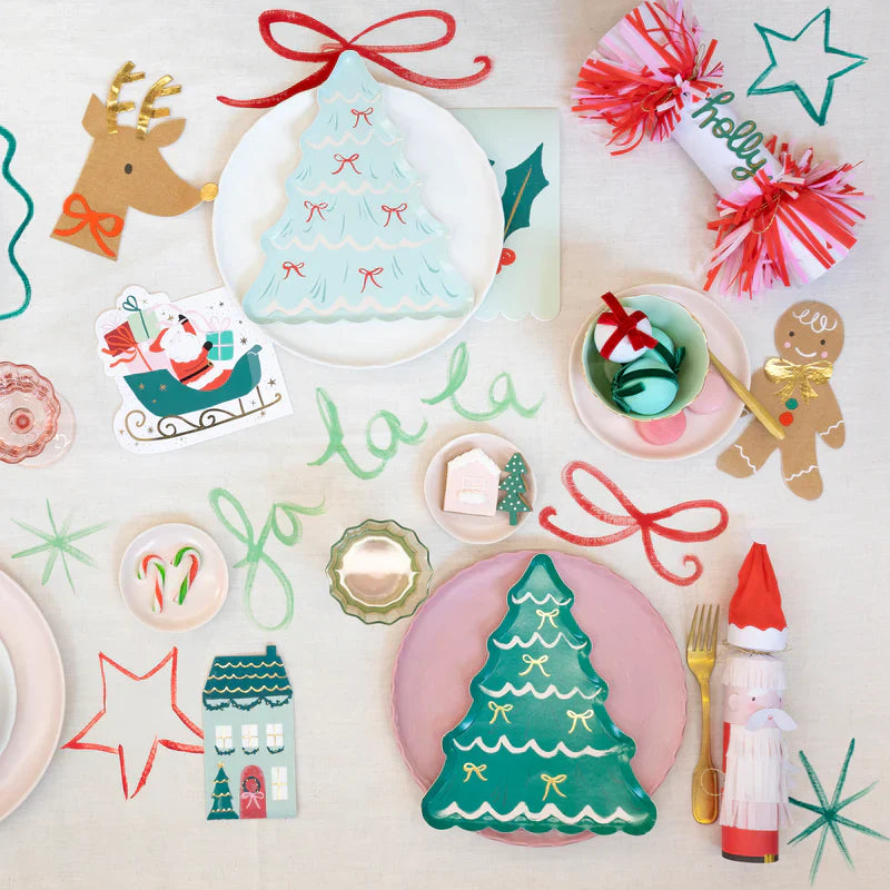 Platos Árbol de Navidad con Lazos