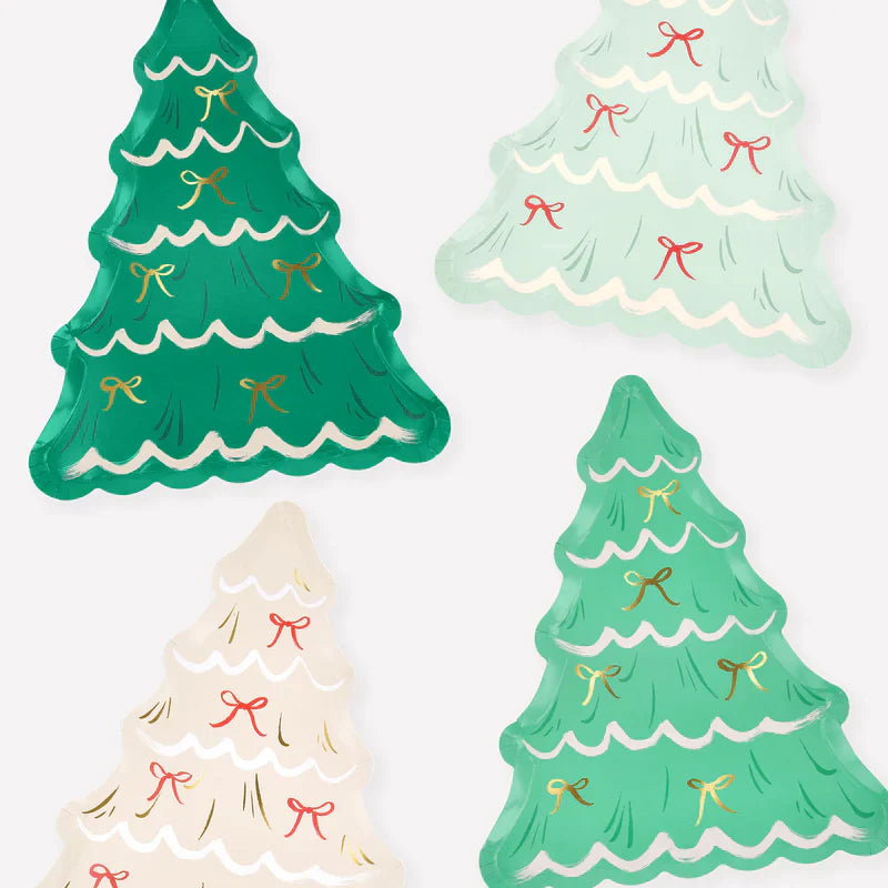 Platos Árbol de Navidad con Lazos
