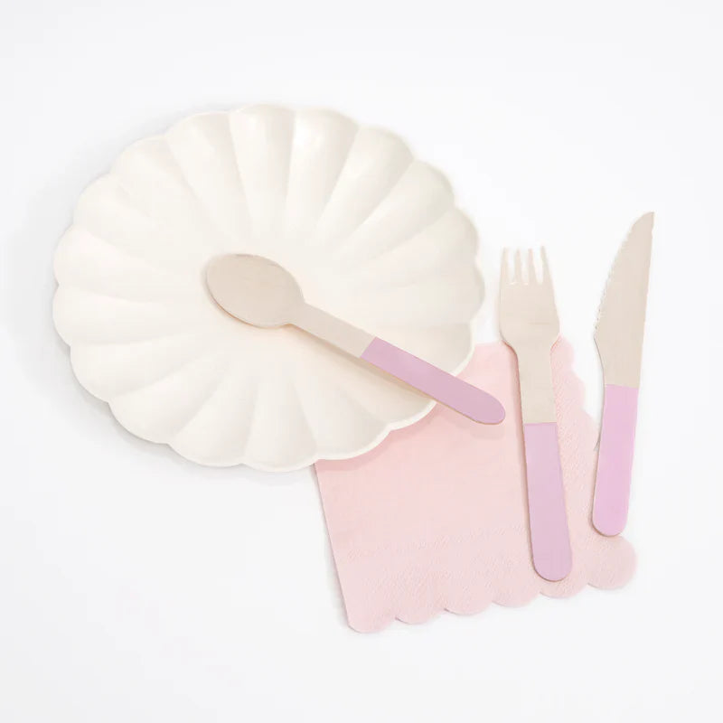 Cubiertos de Madera Rosados