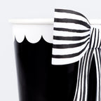 Vasos con Lazo a Rayas Blanco y Negro