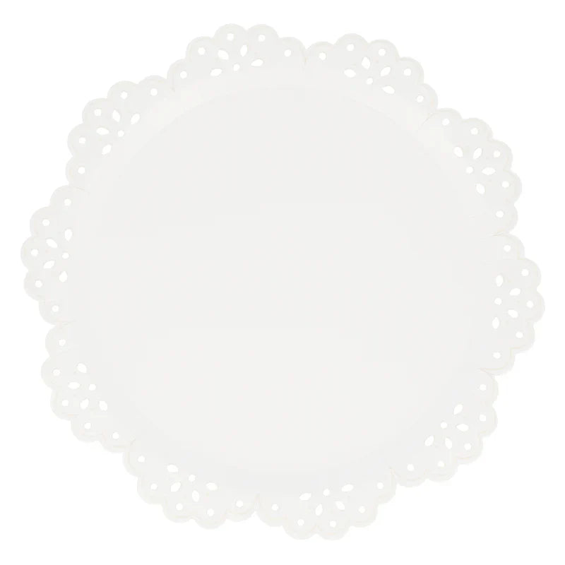Plato grande de encaje blanco