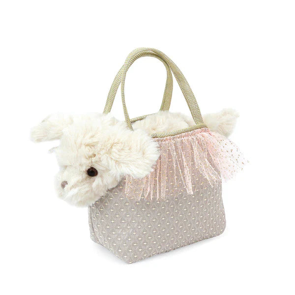 Set perrito maltes peluche y bolso
